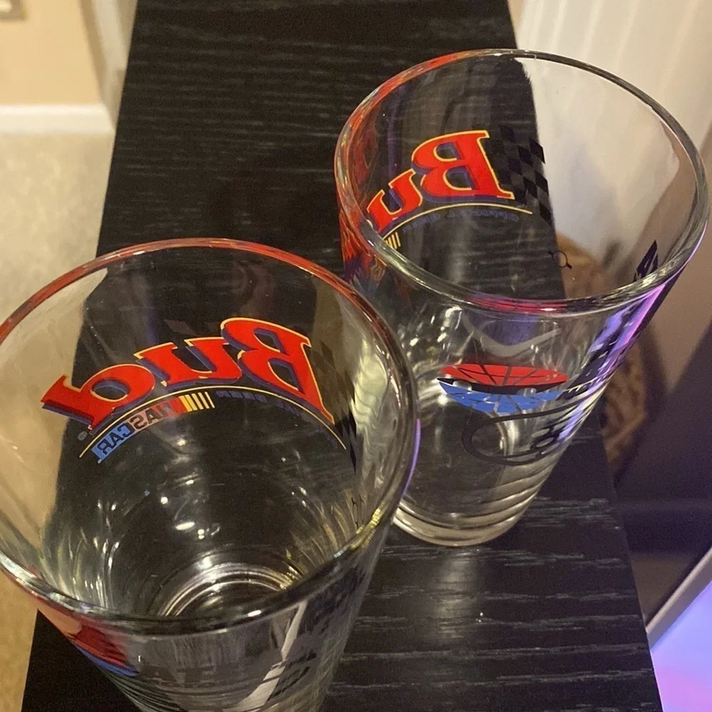 Nascar Bud Budweiser Vintage Atlanta Motor Speedway Racing Beer Glasses